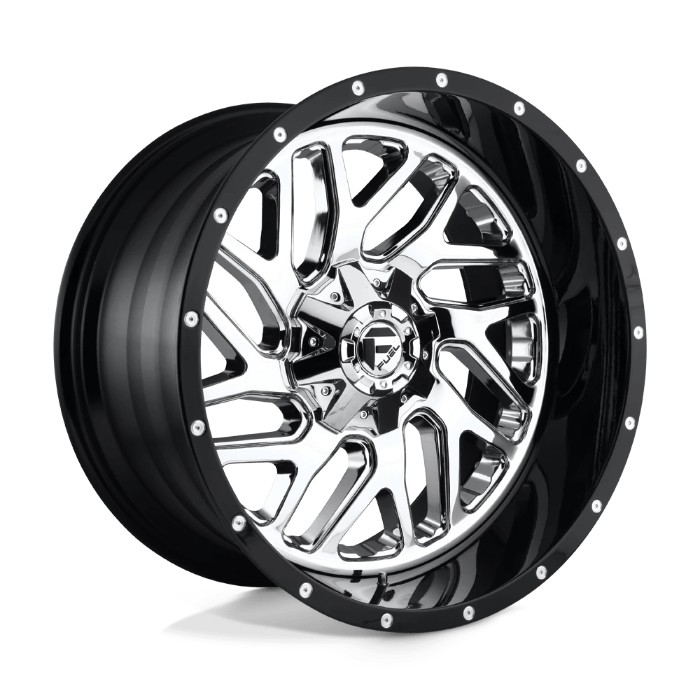 wlp-D21120001747 Fuel 2PC Triton 20X10 ET-19 8X170 125.10 Chrome Plated Gloss Black Lip