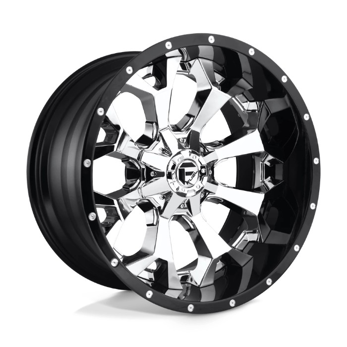 wlp-D24620001747 Fuel 2PC Assault 20X10 ET-18 8X170 125.10 Chrome Plated Gloss Black Lip