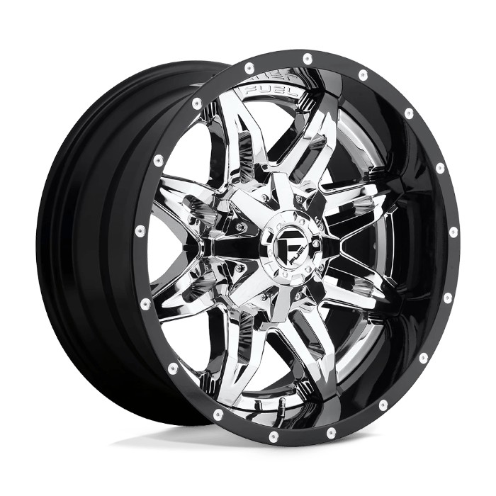 wlp-D26620002647 Fuel 2PC Lethal 20X10 ET-19 5x114.3/5.0 78.10 Chrome Plated Gloss Black Lip