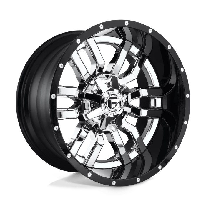 wlp-D27022009850 Fuel 2PC Sledge 22X10 ET-13 6X135/139.7 106.10 Chrome Plated Gloss Black Lip