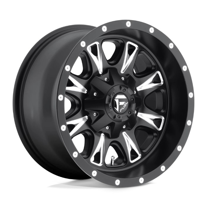 wlp-D513176582F Fuel 1PC Throttle 17X6.5 ET129 8X165.1 125.10 Matte Black Milled