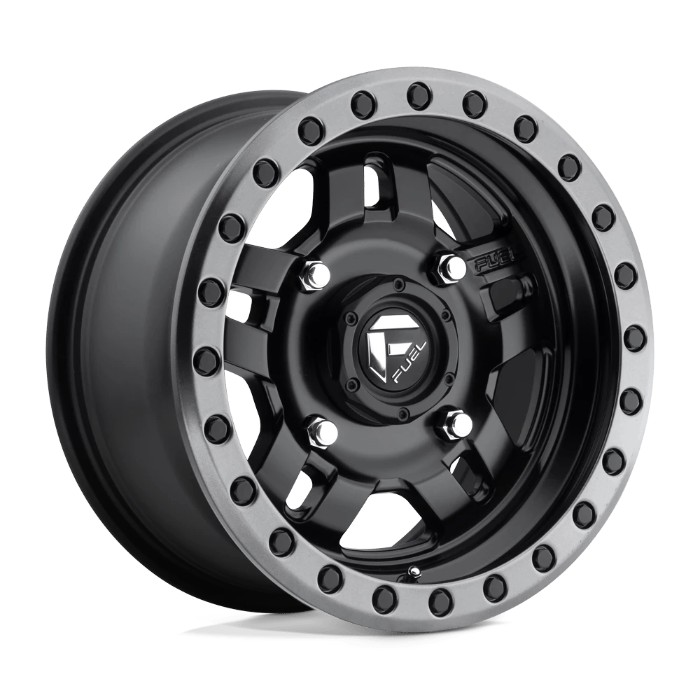 wlp-D5571470A444 Fuel UTV Anza 14X7 ET13 4X110 79.40 Matte Black Gun Metal Ring