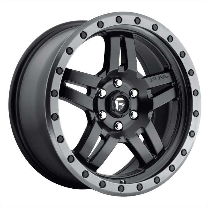 wlp-D55717857350 Fuel 1PC Anza 17X8.5 ET6 5x127 78.10 Matte Black Gun Metal Ring