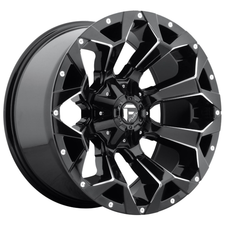 wlp-D57617902650 Fuel 1PC Assault 17X9 ET1 5x114.3/5.0 78.10 Gloss Black Milled