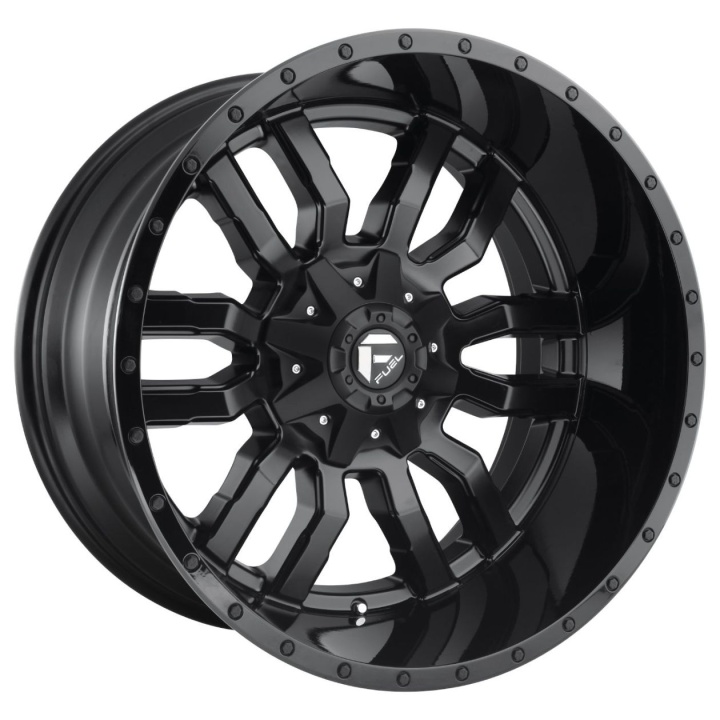 wlp-D59617902650 Fuel 1PC Sledge 17X9 ET1 5x114.3/5.0 78.10 Matte Black Gloss Black Lip