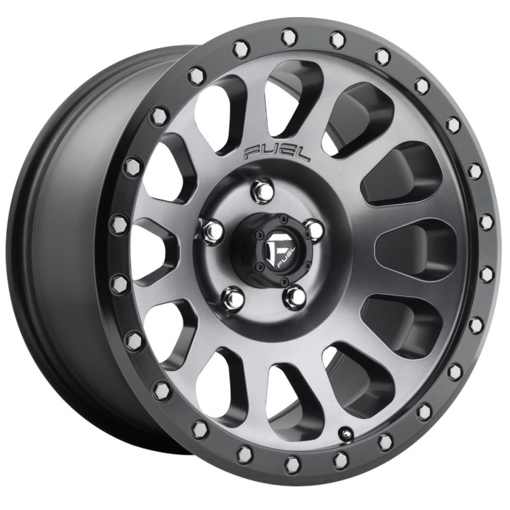 wlp-D60117858350 Fuel 1PC Vector 17X8.5 ET7 6X139.7 108.00 Matte Gun Metal Black Bead Ring