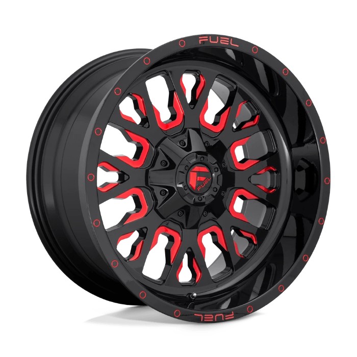 wlp-D61217902645 Fuel 1PC Stroke 17X9 ET-12 5x114.3/5.0 78.10 Gloss Black Red Tinted Clear