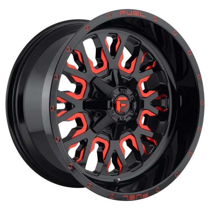 wlp-D61218909850 Fuel 1PC Stroke 18X9 ET1 6X135/139.7 106.10 Gloss Black Red Tinted Clear