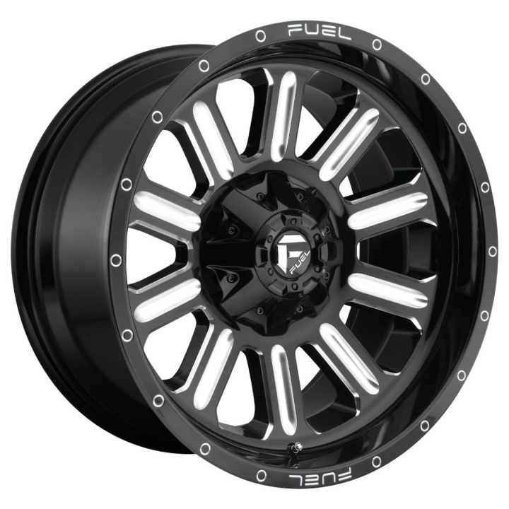 wlp-D62017901850 Fuel 1PC Hardline 17X9 ET1 8X180 124.20 Gloss Black Milled