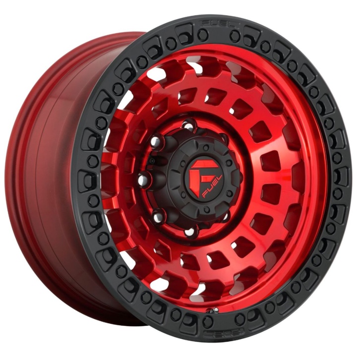 wlp-D63217901845 Fuel 1PC Zephyr 17X9 ET-12 8X180 124.20 Candy Red Black Bead Ring