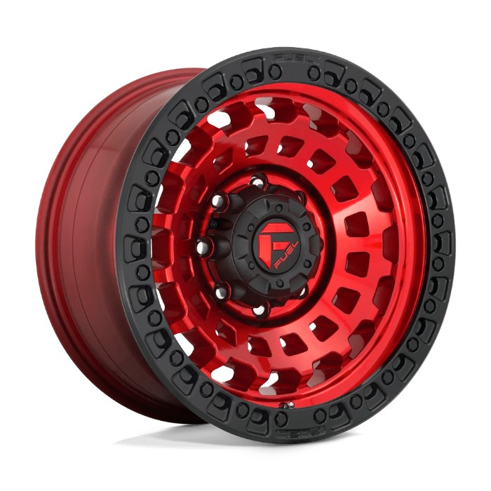 wlp-D63217908445 Fuel 1PC Zephyr 17X9 ET-12 6X139.7 106.10 Candy Red Black Bead Ring