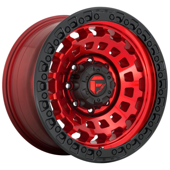 wlp-D63218901845 Fuel 1PC Zephyr 18X9 ET-12 8X180 124.20 Candy Red Black Bead Ring