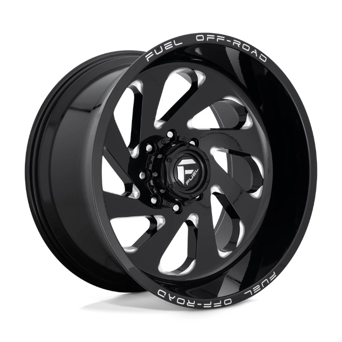 wlp-D63722208247 Fuel 1PC Vortex 22X12 ET-44 8X165.1 125.10 Gloss Black Milled