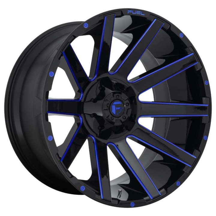 wlp-D64418909845 Fuel 1PC Contra 18X9 ET-12 6X135/139.7 106.10 Gloss Black Blue Tinted Clear