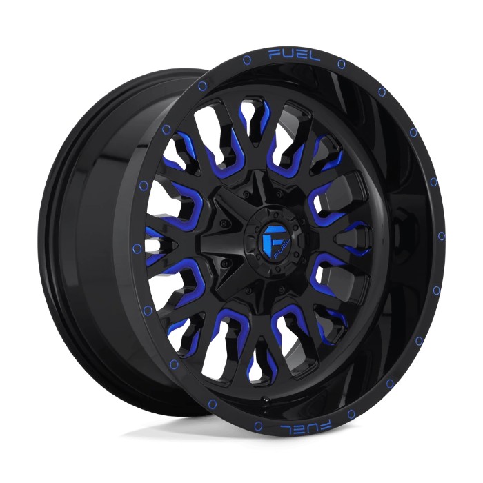 wlp-D64517902645 Fuel 1PC Stroke 17X9 ET-12 5x114.3/5.0 78.10 Gloss Black Blue Tinted Clear