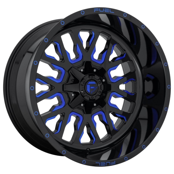 wlp-D64517909845 Fuel 1PC Stroke 17X9 ET-12 6X135/139.7 106.10 Gloss Black Blue Tinted Clear