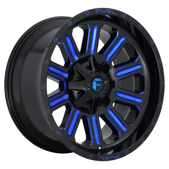 wlp-D64618909845 Fuel 1PC Hardline 18X9 ET-12 6X135/139.7 106.10 Gloss Black Blue Tinted Clear