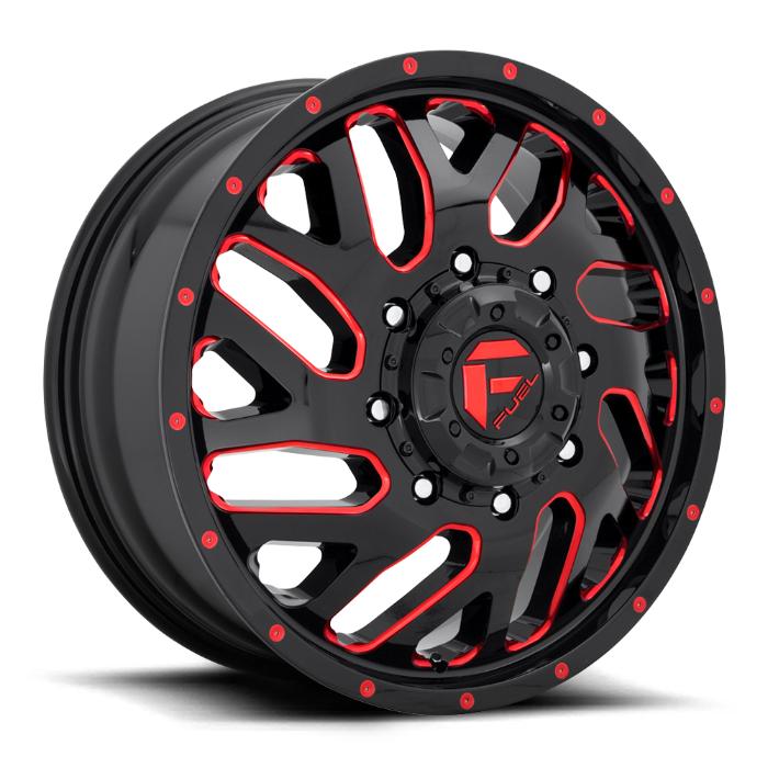 wlp-D65620828D Fuel 1PC Triton 20X8.25 ET105 8X165.1 121.50 Gloss Black Red Tinted Clear