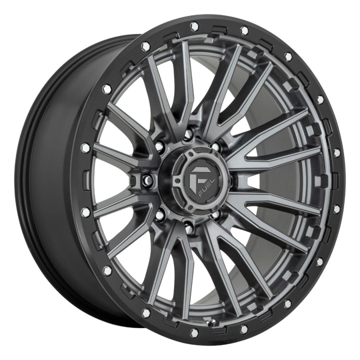 wlp-D68020008247 Fuel 1PC Rebel 20X10 ET-18 8X165.1 125.10 Matte Gun Metal Black Bead Ring