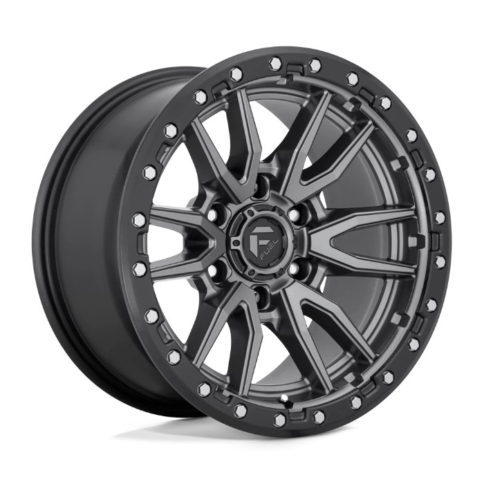 wlp-D68020908250 Fuel 1PC Rebel 20X9 ET1 8X165.1 125.10 Matte Gun Metal Black Bead Ring