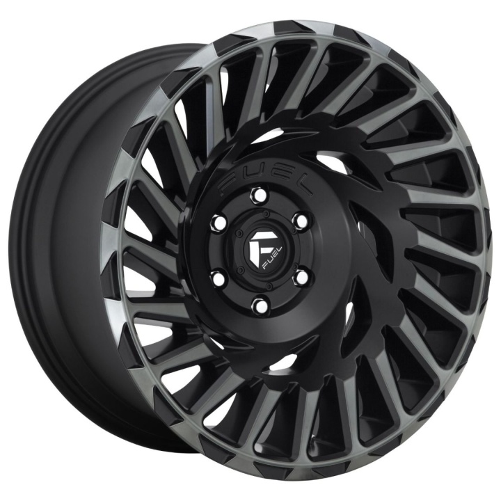 wlp-D68318908450 Fuel 1PC Cyclone 18X9 ET1 6X139.7 106.10 Matte Machined Double Dark Tint