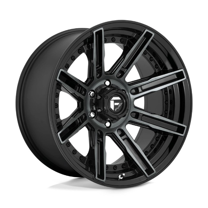 wlp-D70820008447 Fuel 1PC Rogue 20X10 ET-18 6X139.7 106.10 Gloss Machined Double Dark Tint