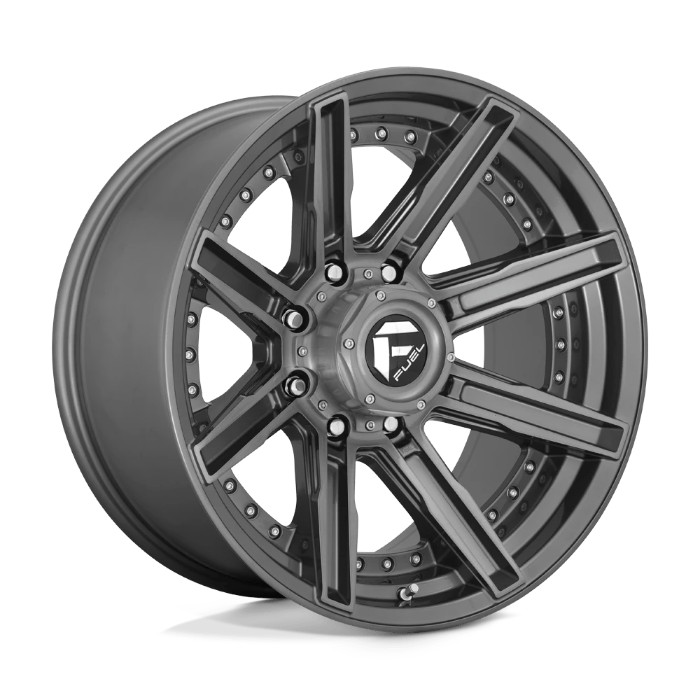 wlp-D71020001847 Fuel 1PC Rogue Platinum 20X10 ET-18 8X180 124.20 Brushed Gun Metal Tinted Clear