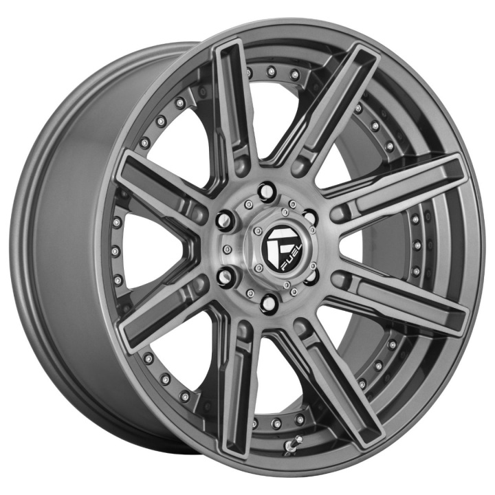 wlp-D71020007547 Fuel 1PC Rogue Platinum 20X10 ET-18 5x127 71.50 Brushed Gun Metal Tinted Clear