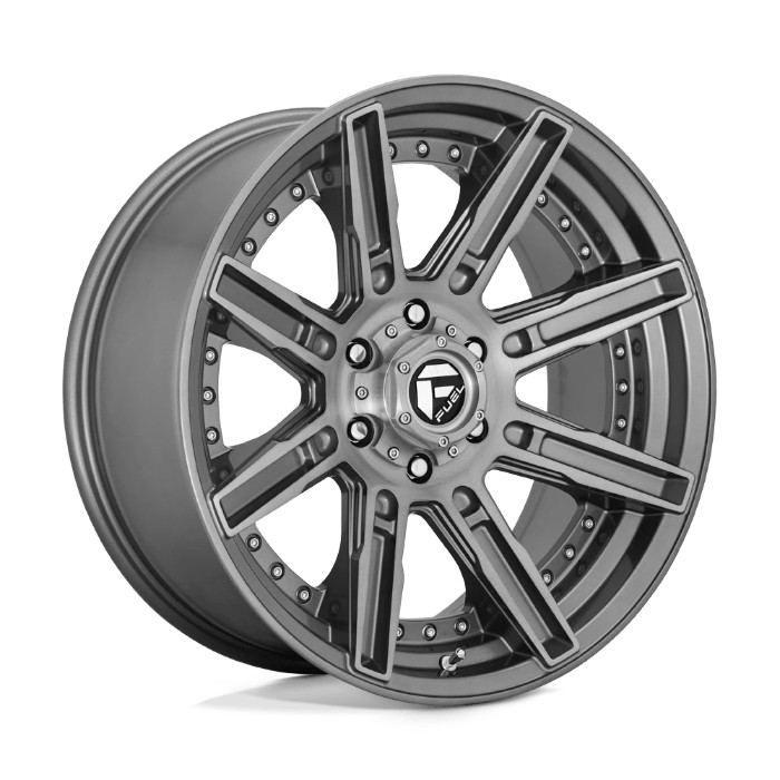 wlp-D71020007547 Fuel 1PC Rogue Platinum 20X10 ET-18 5x127 71.50 Brushed Gun Metal Tinted Clear