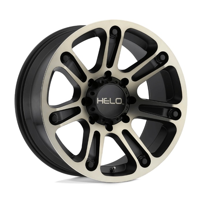 wlp-HE90429050912N Helo He904 20X9 ET-12 5x127 72.60 Satin Black Machined W/ Dark Tint