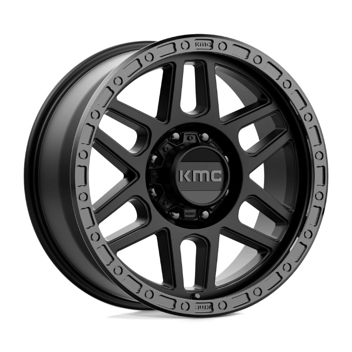 wlp-KM54479087718 KMC Mesa 17X9 ET18 8X170 125.50 Satin Black W/ Gloss Black Lip