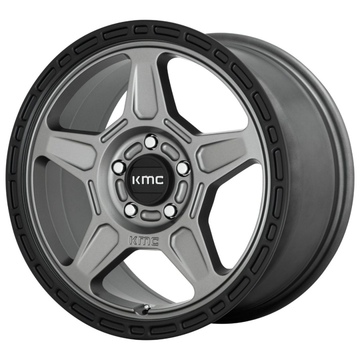 wlp-KM72167512430 KMC Alpine 16X7.5 ET30 5x114.3 72.60 Satin Gray W/ Black Lip