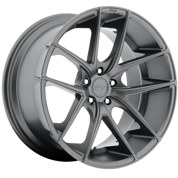 wlp-M12917806540 Niche 1PC Targa 17X8 ET40 5x114.3 72.56 Matte Gun Metal