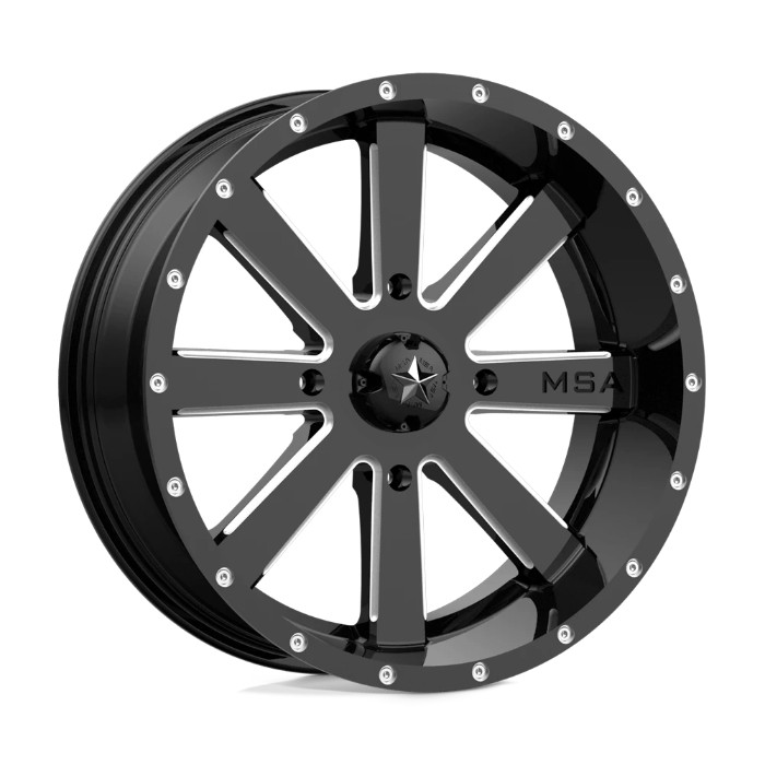 wlp-M34-018756M MSA Offroad Wheels Flash 18X7 ET0 4X156 132.00 Gloss Black Milled