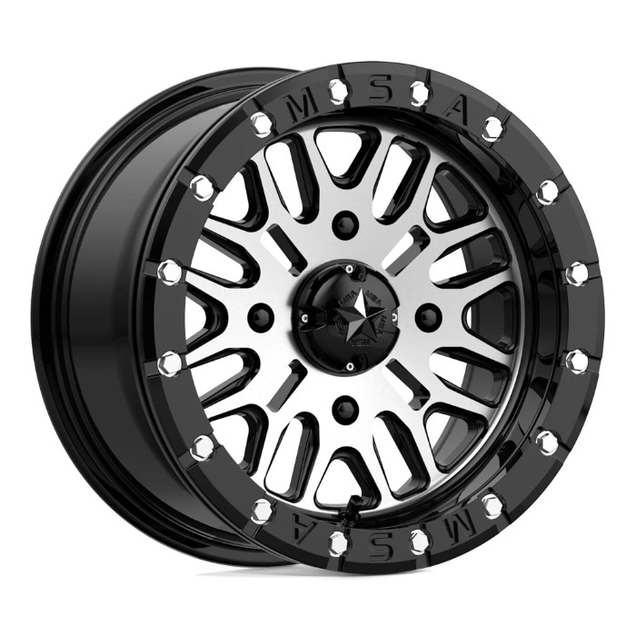 wlp-M37-04710 MSA Offroad Wheels Brute Beadlock 14X7 ET10 4X110 86.00 Gloss Black Machined