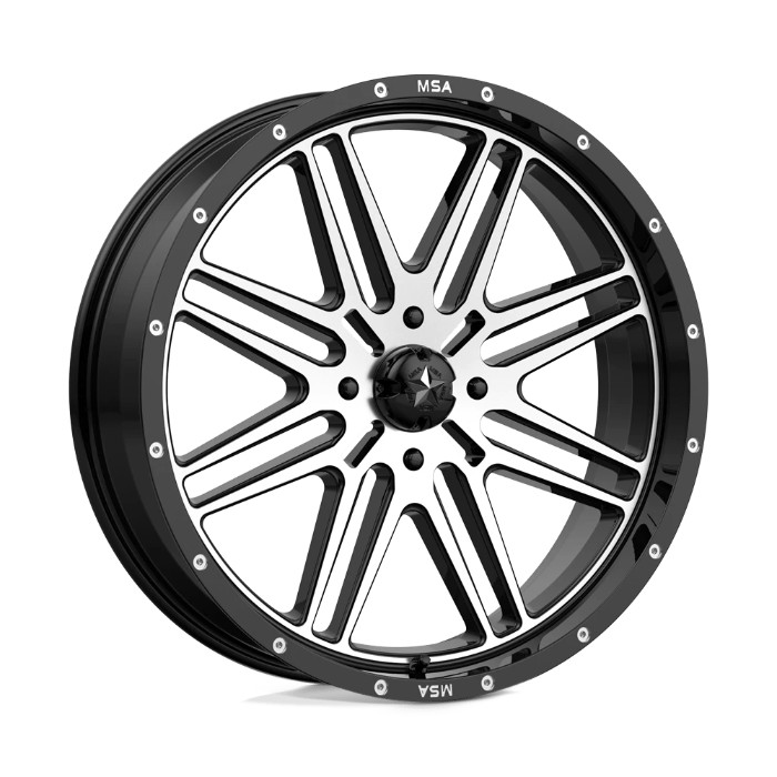 wlp-M38-022737 MSA Offroad Wheels Brute 22X7 ET10 4X137 112.00 Gloss Black Machined