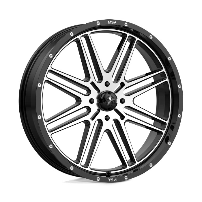 wlp-M38-024737 MSA Offroad Wheels Brute 24X7 ET10 4X137 112.00 Gloss Black Machined