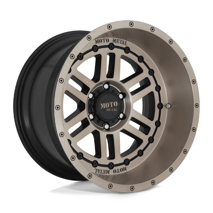 wlp-MO80021080618N Moto Metal Deep Six 20X10 ET-18 8X165.1 125.50 Satin Black W/ Bronze Tint