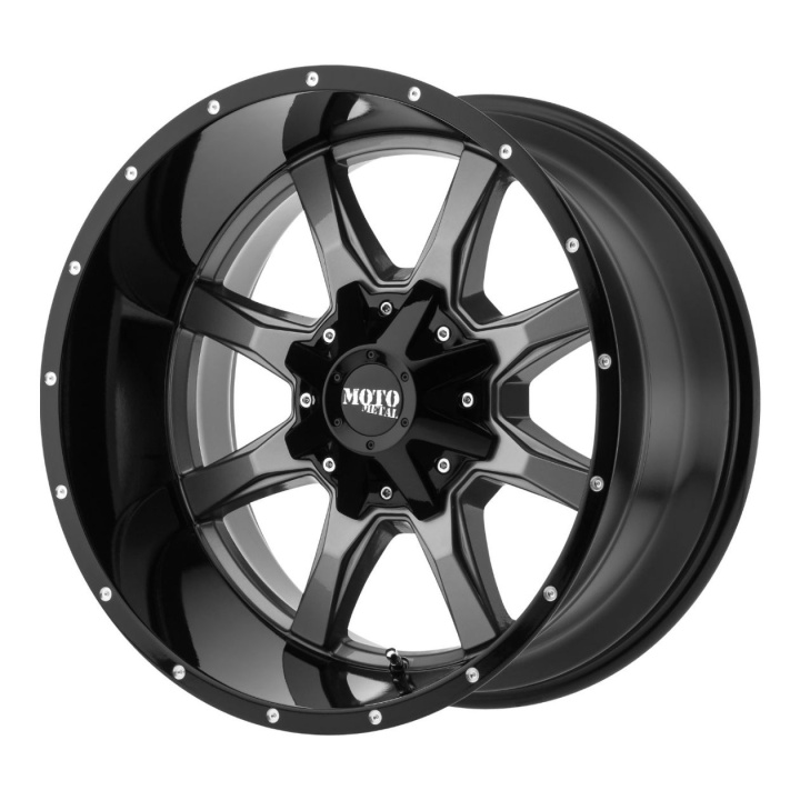 wlp-MO97021035418N Moto Metal Mo970 20X10 ET-18 5x127/139.7 78.30 Gloss Gray Center W/ Gloss Black Lip