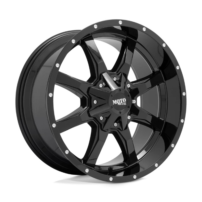 wlp-MO970290863A18 Moto Metal Mo970 20X9 ET18 5X139.7/150 110.50 Gloss Black W/ Milled Lip