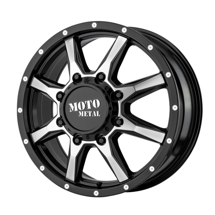 wlp-MO995765823111 Moto Metal Mo995 17X6.5 ET111 8X200 142.00 Gloss Black Machined - Front