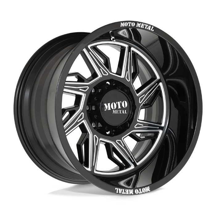 wlp-MO99721087318NR Moto Metal Hurricane 20X10 ET-18 8X170 125.50 Gloss Black Milled - Right Directional