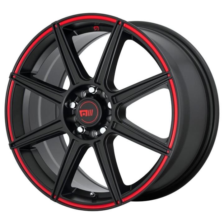 wlp-MR14267046940 Motegi Cs8 16X7 ET40 5X112/114.3 72.60 Satin Black W/ Red Stripe