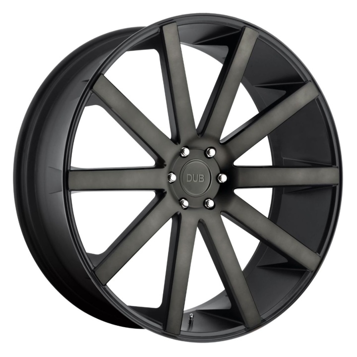 wlp-S12122906538 DUB 1PC Shot Calla 22X9 ET38 5x114.3 72.56 Matte Black Double Dark Tint