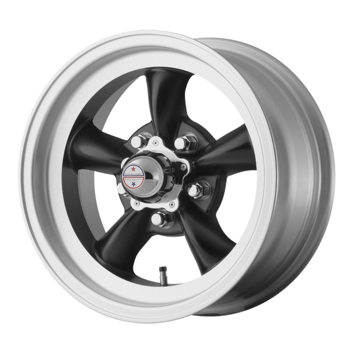 wlp-VN1055161B American Racing Vintage Torq Thrust D 15X10 ET-44 5x120.7 83.06 Satin Black W/ Machined Lip