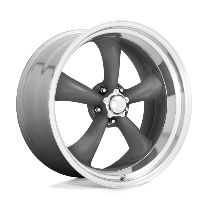 wlp-VN2155661 American Racing Vintage Classic Torq Thrust 15X6 ET-6 5x120.7 83.06 Mag Gray W/ Machined Lip