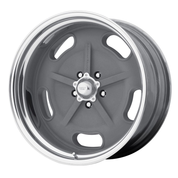 wlp-VN470512XX American Racing Vintage Salt Flat 15X12 ETXX BLANK 72.60 Mag Gray W/ Center Polished Barrel