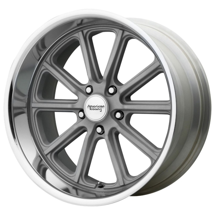 wlp-VN50788034400 American Racing Vintage Rodder 18X8 ET0 5x120.7 72.60 Vintage Silver W/ Diamond Cut Lip