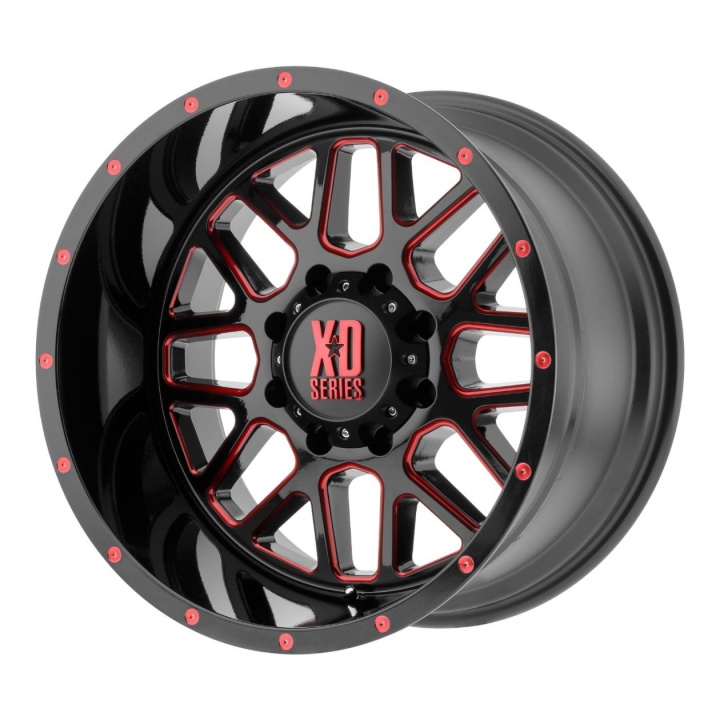 wlp-XD82021080924NRC XD Series Grenade 20X10 ET-24 8X165.1 125.50 Satin Black Milled W/ Red Tinted Clear Coat