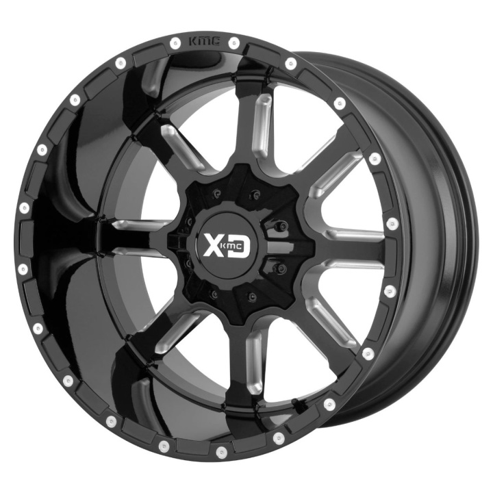 wlp-XD83822067312 XD Series Mammoth 22X10 ET12 6X135/139.7 106.25 Gloss Black Milled